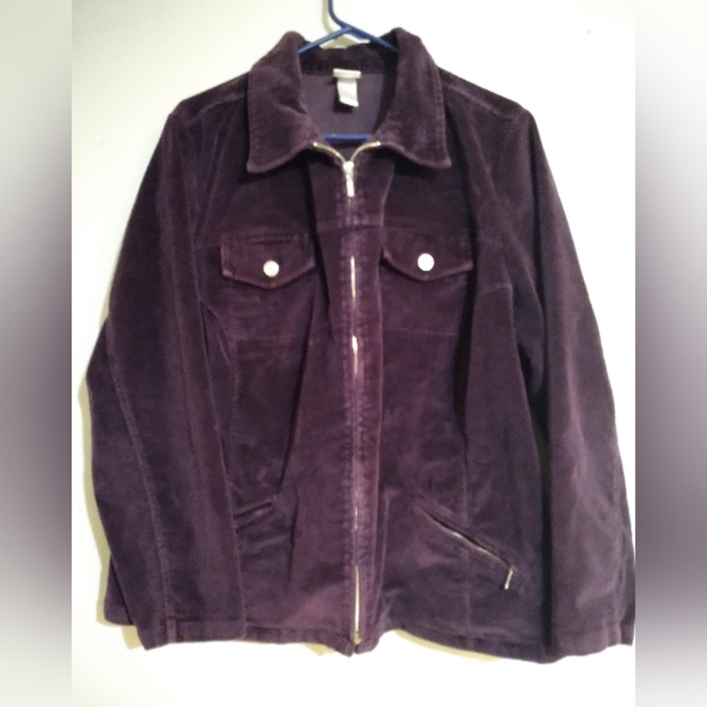 Women's Deep Purple Shirt Jacket XL Cabincore 99% Cotton